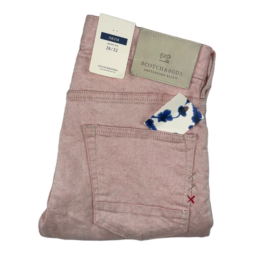 Scotch & Soda Skim‎ Pink Cotton Mens Jeans Size 28x32 NWT